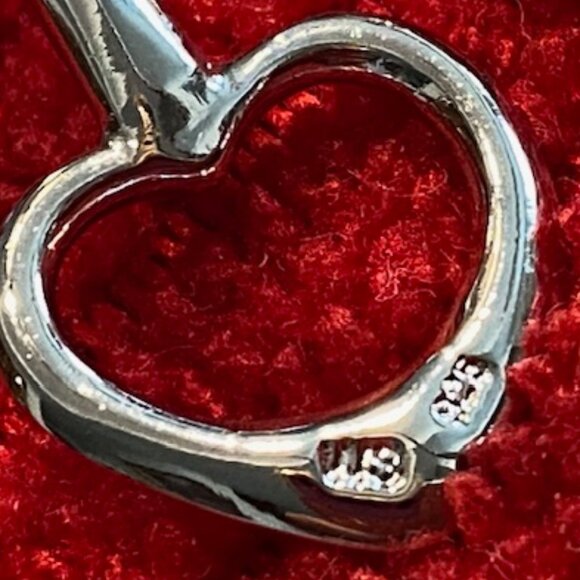 New * STERLING SILVER adjustable open BANGLE BRACELET * HEARTS on the ends - Picture 4 of 5